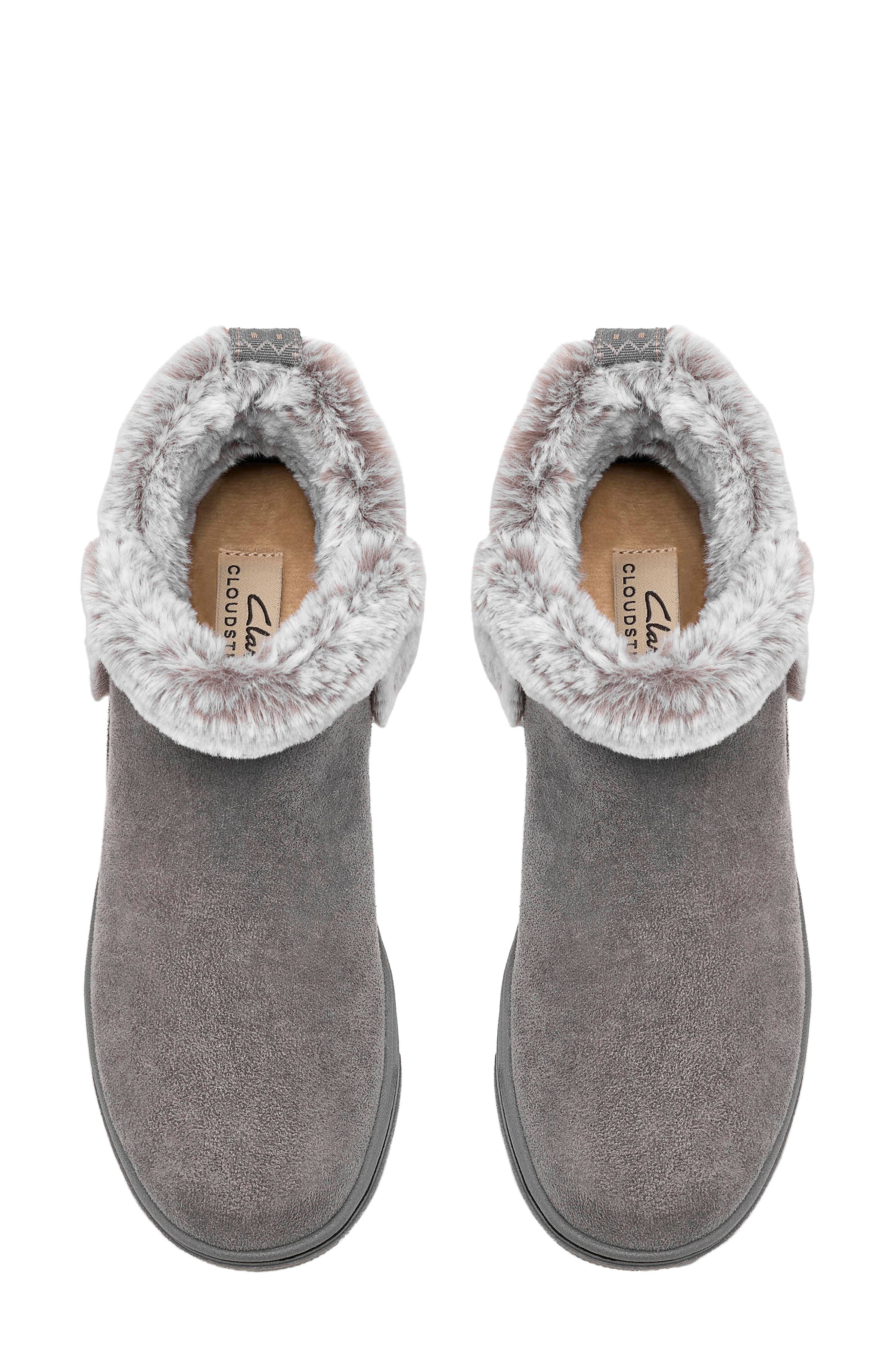 Breeze Faux Fur Ankle Boot, Alternate, color, DARK GREY