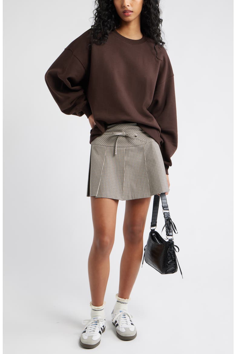 Relaxed Cotton Blend Sweatshirt, Alternate, color, BROWN COFFEE