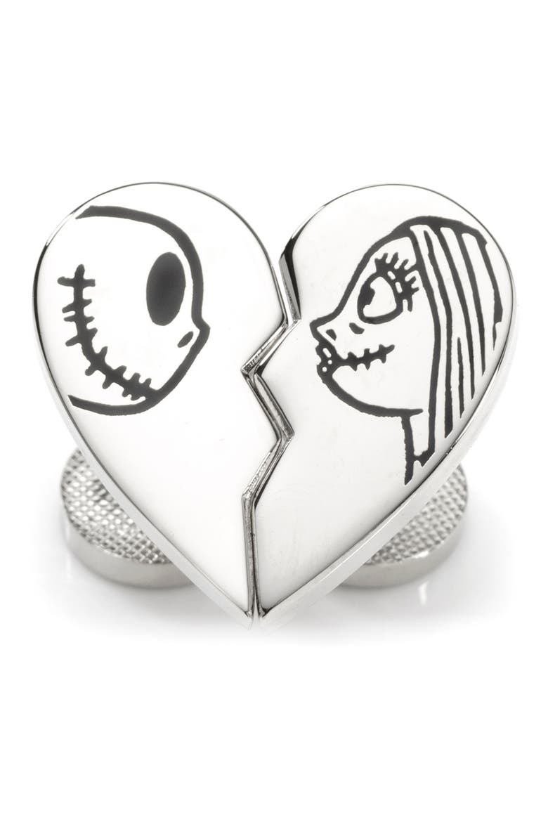 Jack & Sally Simply Meant To Be Cuff Links, Alternate, color, SILVER