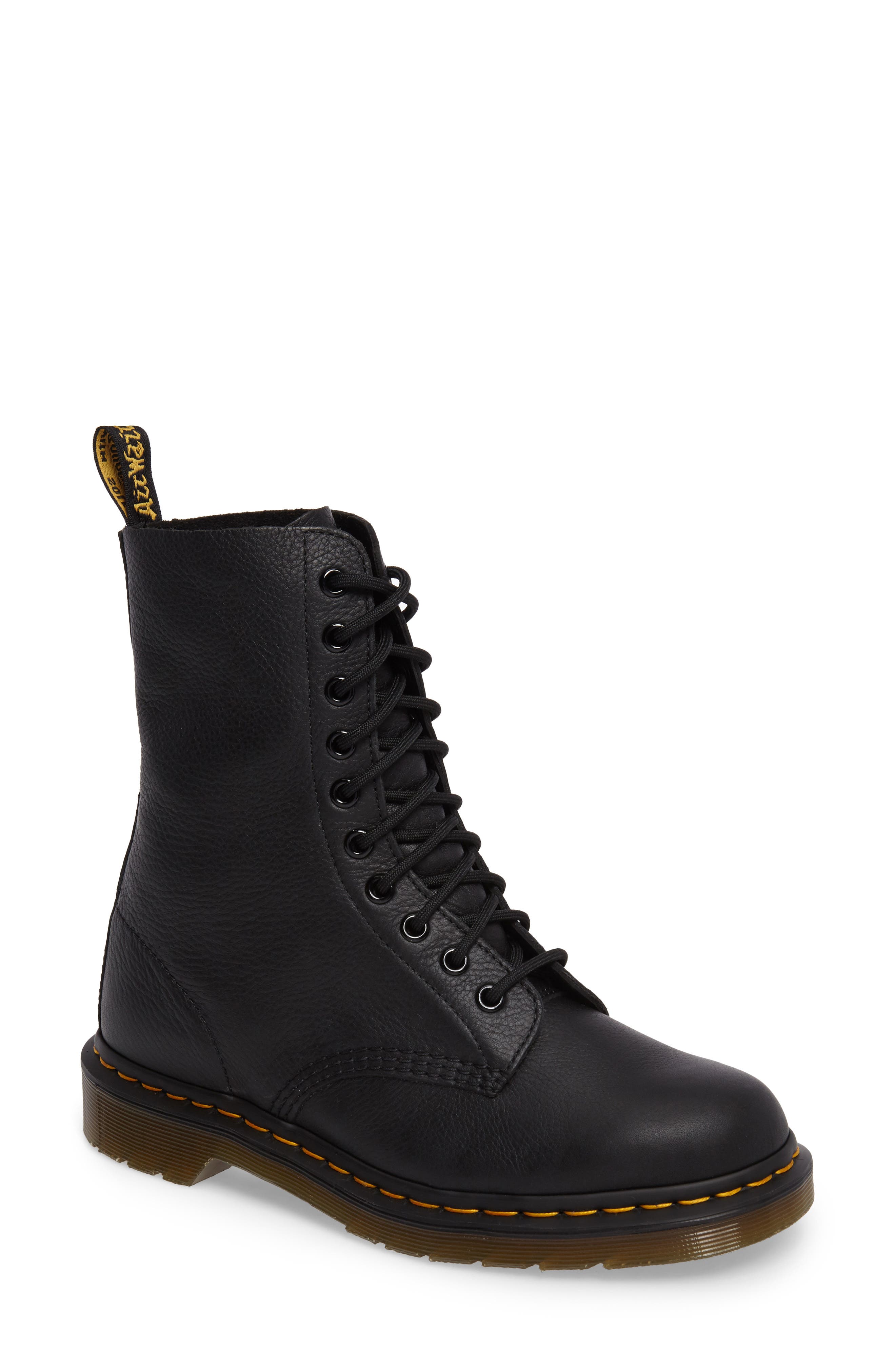 Dr. Martens 1490 Lace-Up Boot, Main, color, Black Virginia Leather
