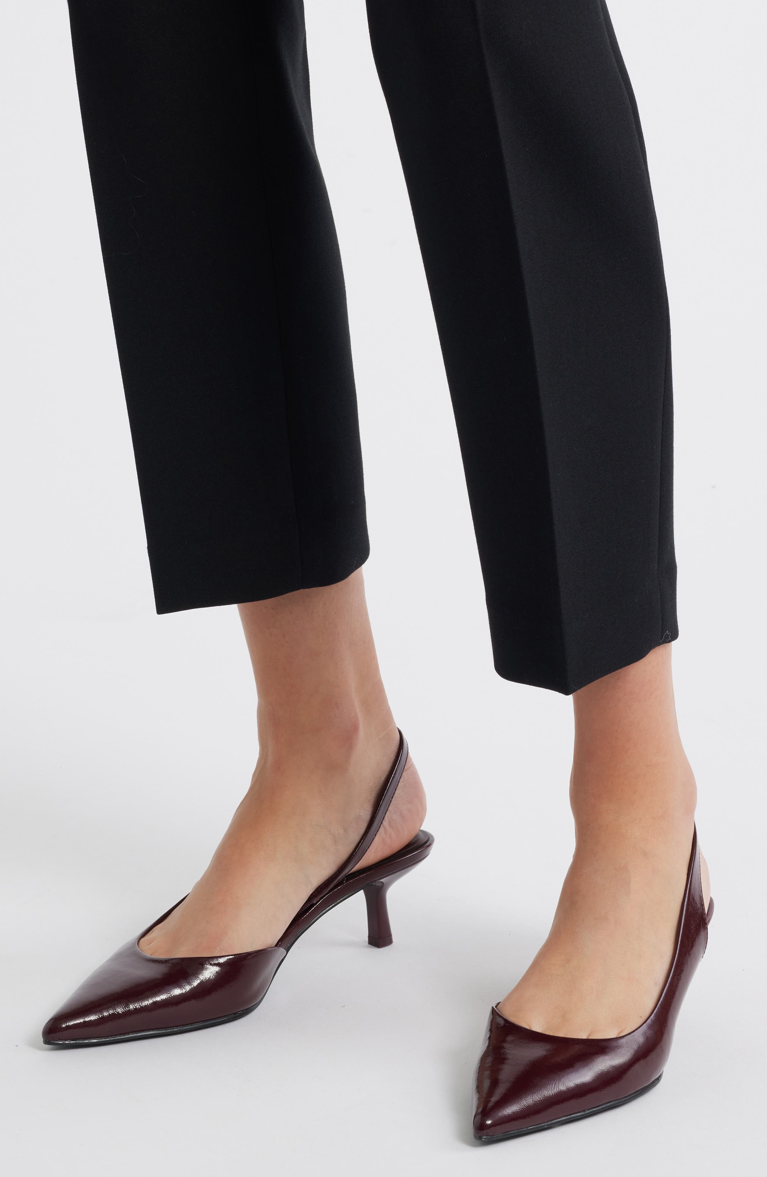Corina Slingback Half d'Orsay Pointed Toe Kitten Heel Pump, Alternate, color, RED POMEGRANATE