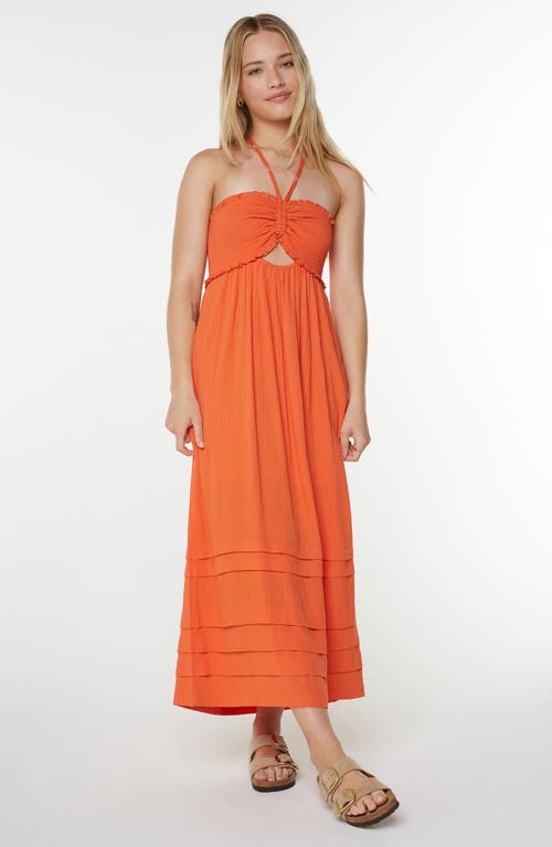 Roxy Saltwater Sweetness Convertible Maxi Dress In Orange