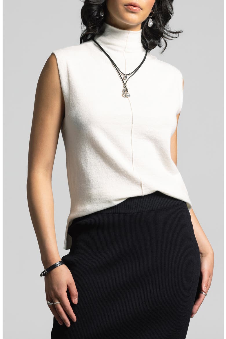 Jessamine Funnel Neck Sleeveless Sweater, Main, color, CREME
