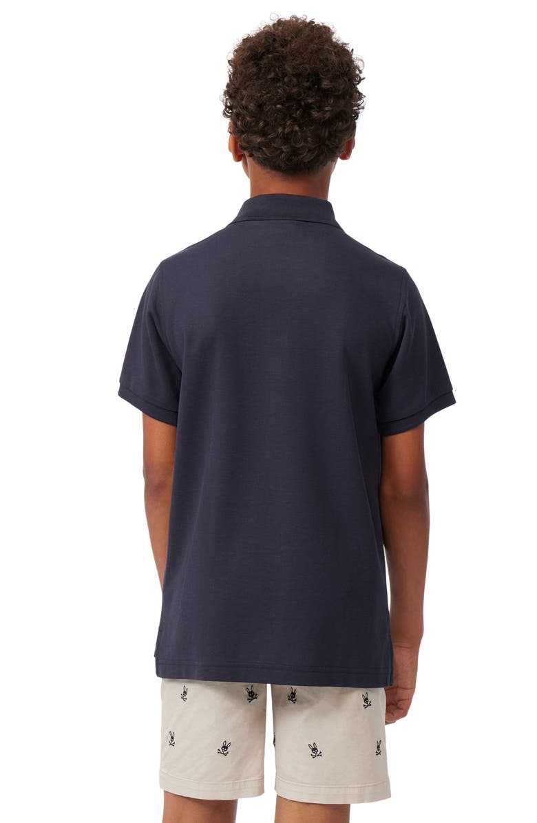 Psycho Bunny Kids' Classic Pima Cotton Piqué Polo, Alternate, color, Navy