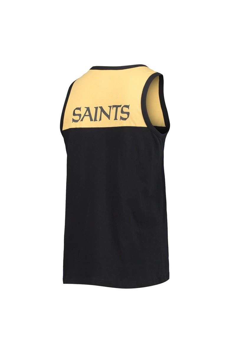 STARTER Men's Starter Black/Gold New Orleans Saints Team Touchdown Fashion Tank Top, Alternate, color, Black
