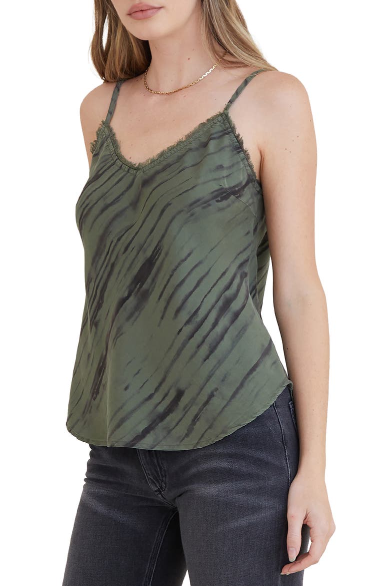 Fringe Trim Camisole, Alternate, color, FERNWOOD STRIPE