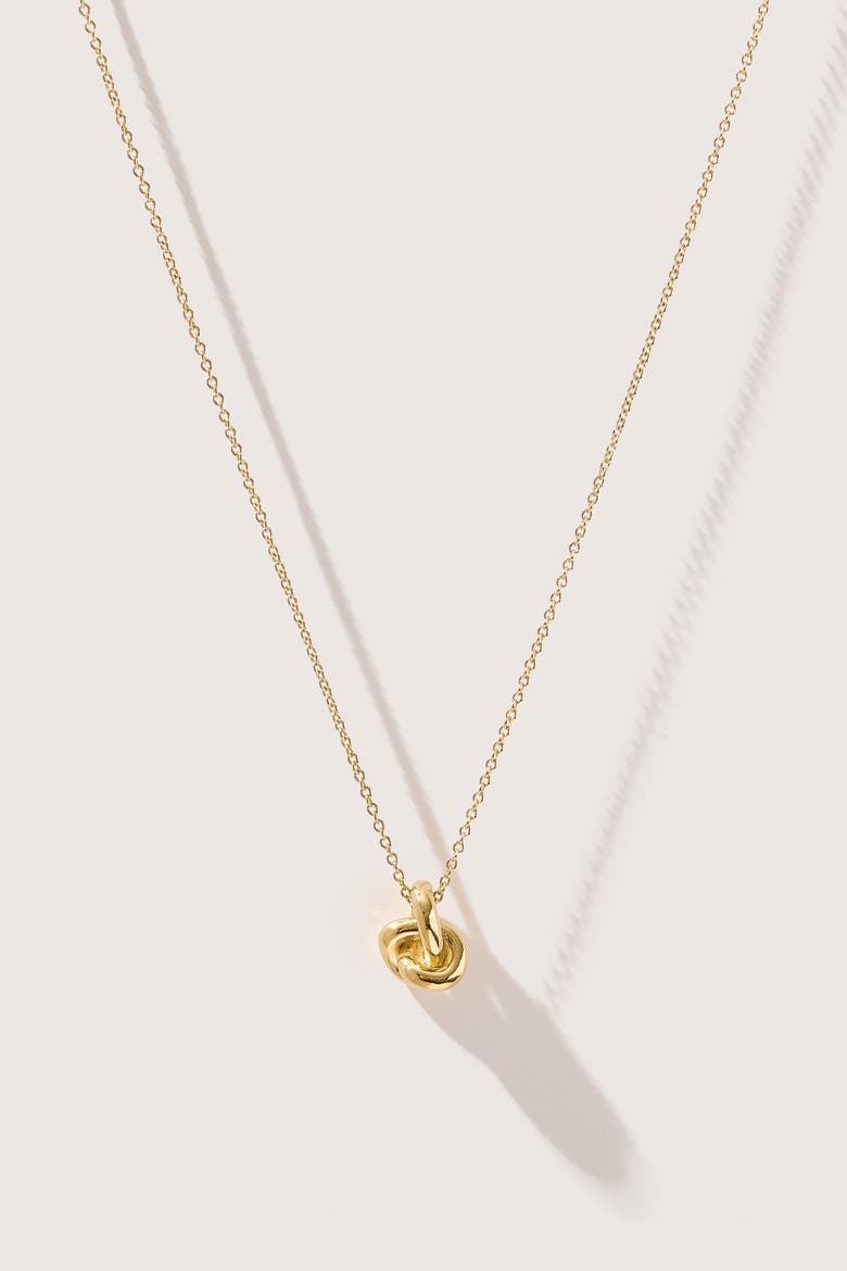 14kt Gold Vermeil Mini Knot Necklace, Main, color, Yellow Toned Gold
