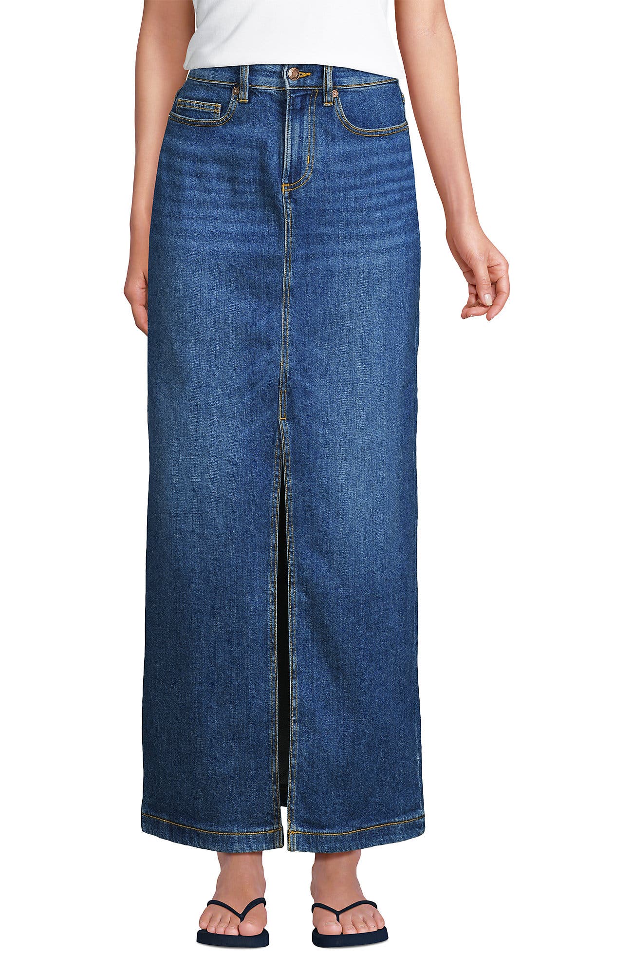 Soft Denim Maxi Skirt - image 3