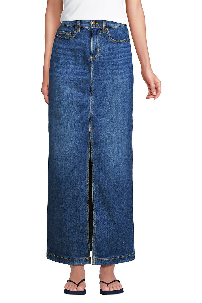 Soft Denim Maxi Skirt, Main, color, Indigo Tide Blue