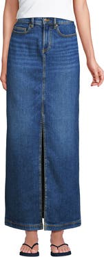 Lands' End Soft Denim Maxi Skirt