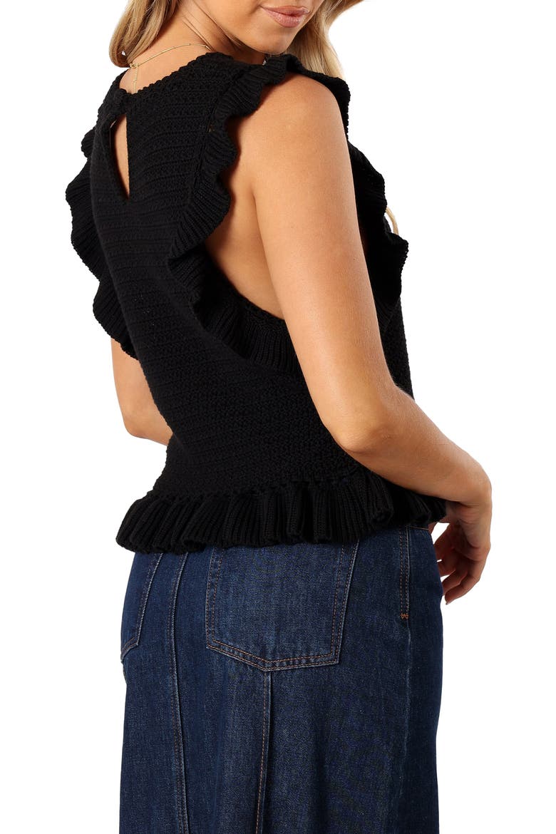 Katia Frill Sleeveless Sweater, Alternate, color, BLACK