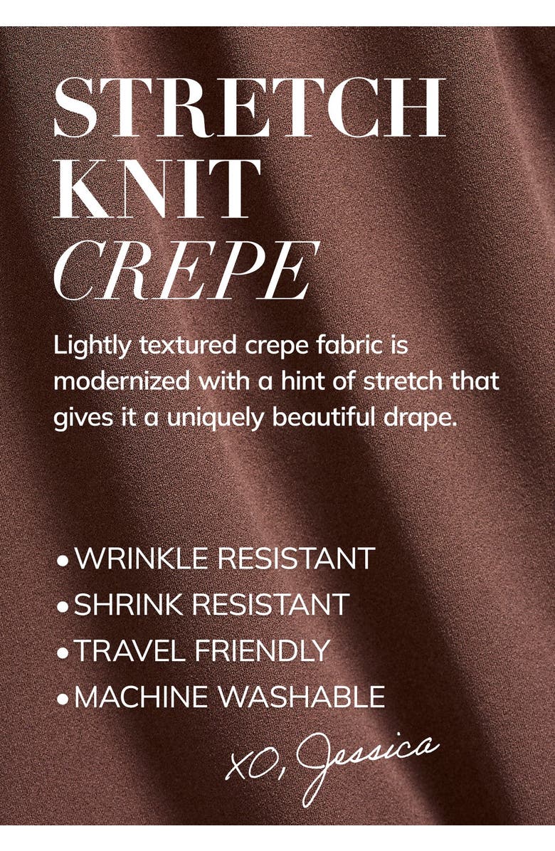 Jessica London Wide-Leg Crop Crepe Pants, Alternate, color, Black