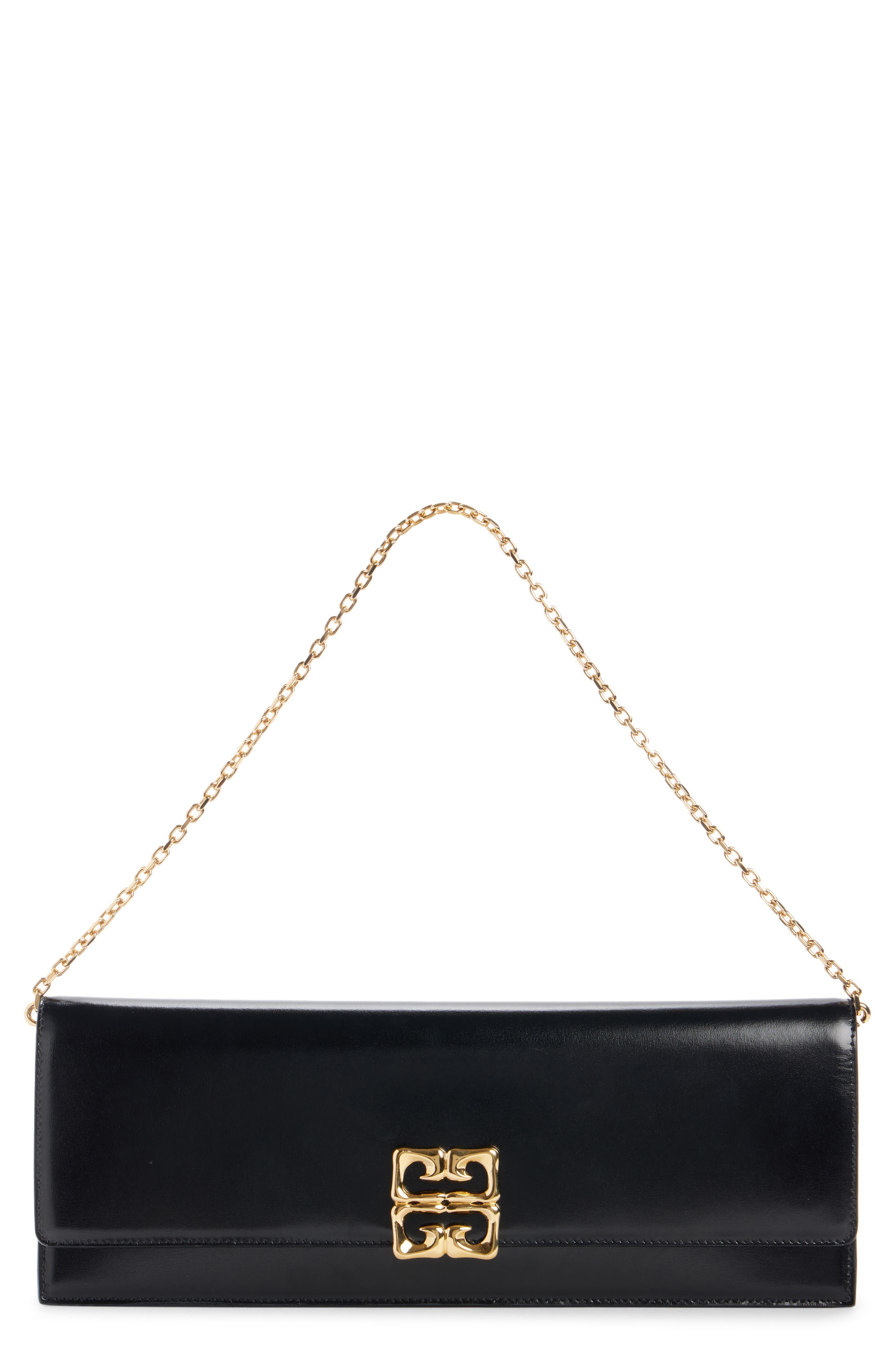 Givenchy 4G Liquid Logo Long Calfskin Clutch, Main, color, 