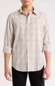 James Campbell Franc Plaid Cotton Button Up Shirt