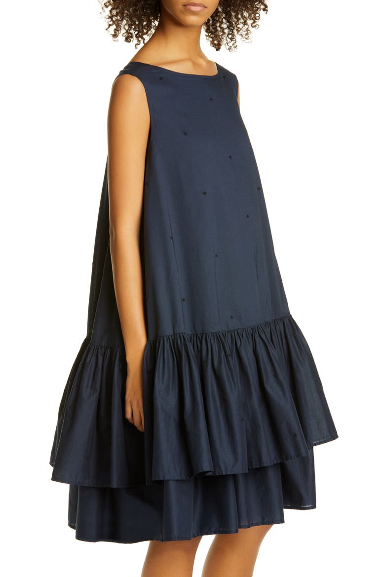 Cevenne Drop Waist Ruffle Dress (Nordstrom Exclusive), Alternate, color, NAVY/ BLACK