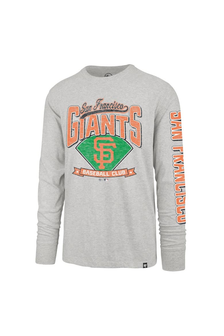 Men's '47  Gray San Francisco Giants Big & Tall Distressed Franklin Long Sleeve T-Shirt, Alternate, color, Gray