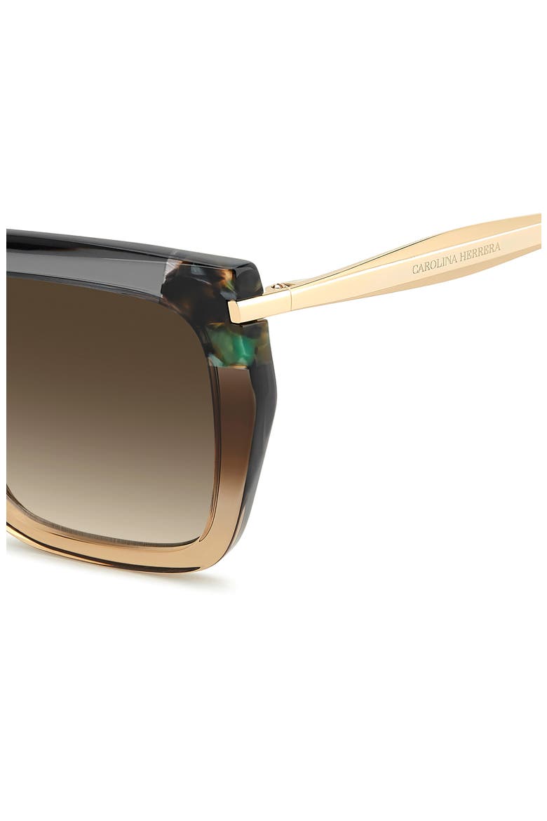 55mm Rectangular Sunglasses, Alternate, color, BROWN SHADED GREY/ BROWN SF