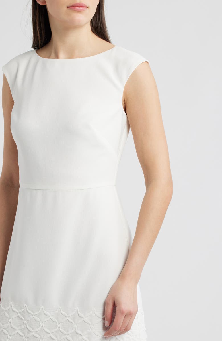 Eliza J Cap Sleeve Soutache Sheath Dress, Alternate, color, Ivory