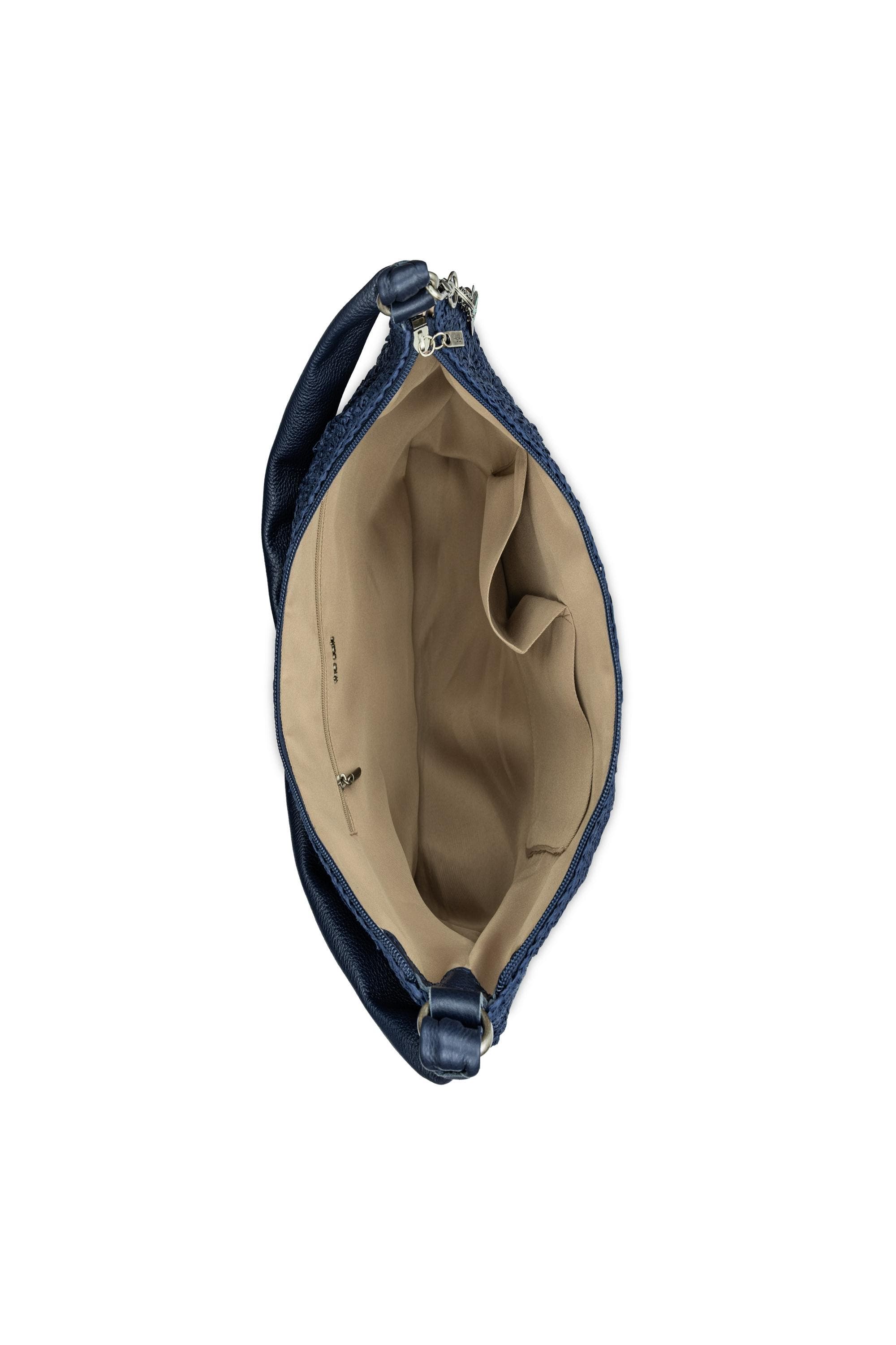 Sequoia Hobo Leather Bag, Alternate, color, Denim Primrose Straw