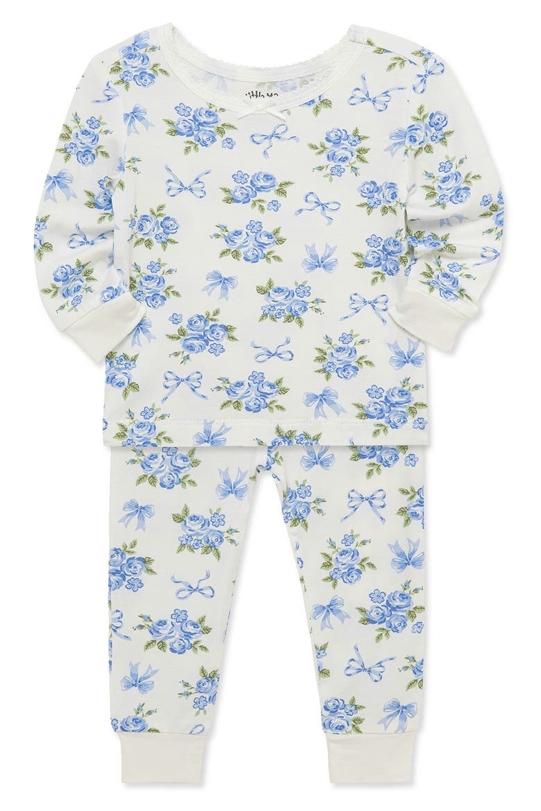 2-Pack Floral Bow Print Stretch Viscose Pajamas Set, Alternate, color, BLUE FLORAL
