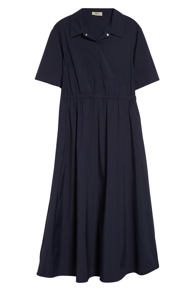 Stretch Nylon Midi Shirtdress, Alternate, color, 9201 NAVY