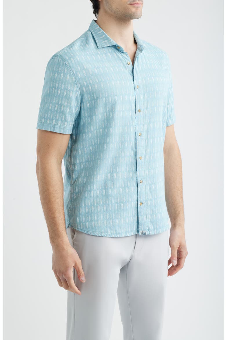 Beachley Short Sleeve Button-Up Shirt, Alternate, color, MALIBLU