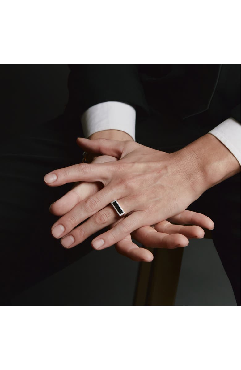 LOUPN Rectangle Black Onyx Ring, Alternate, color, Silver