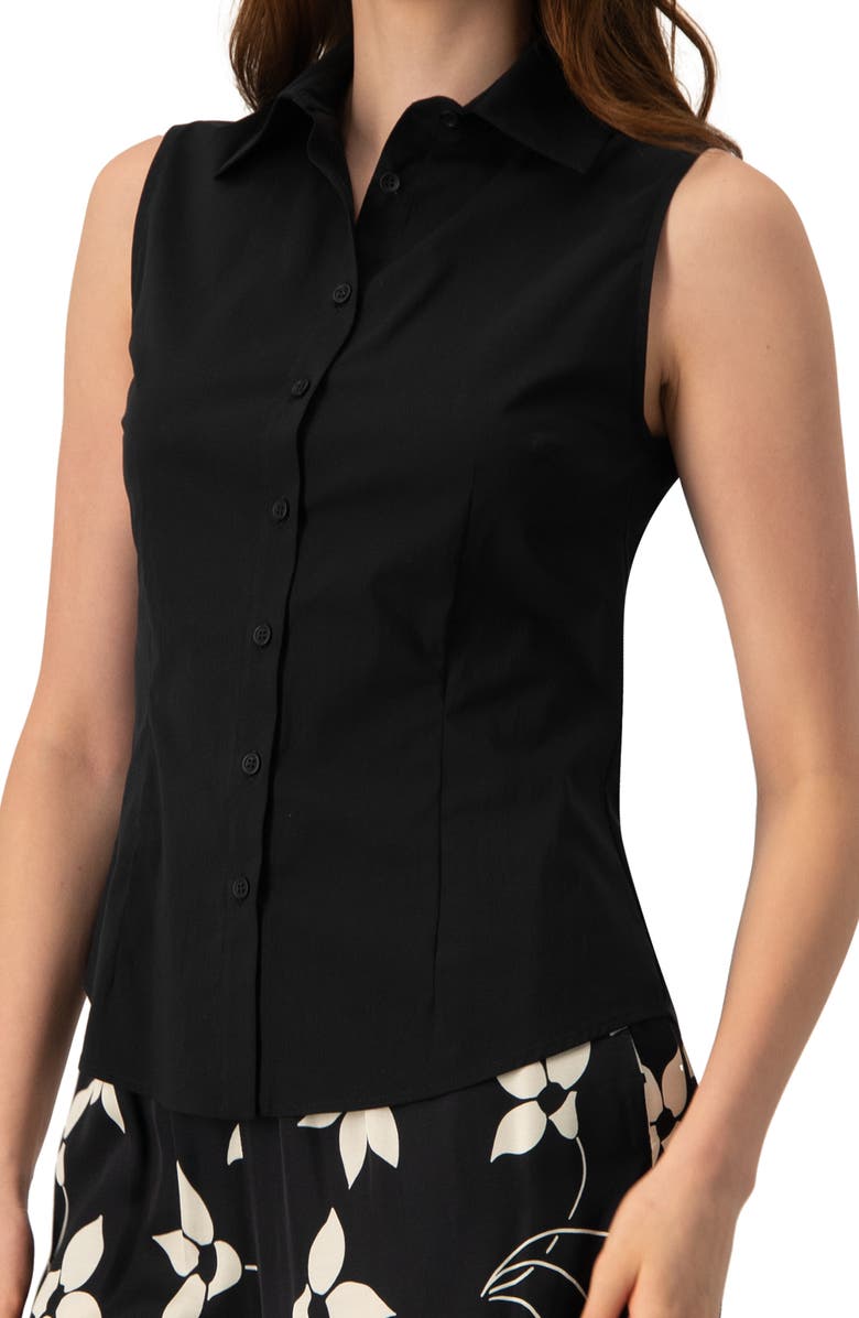 IVONNE Sleeveless Black Shirt Blouse, Main, color, Black