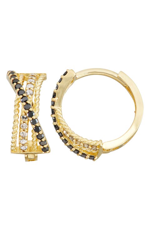 10K Gold Diamond Multi Hoop Earrings