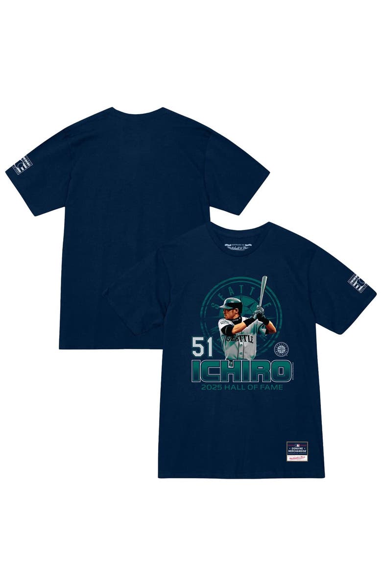 Mitchell & Ness Men's Mitchell & Ness Ichiro Suzuki Navy Seattle Mariners Hall of Fame Hitter T-Shirt, Main, color, Navy