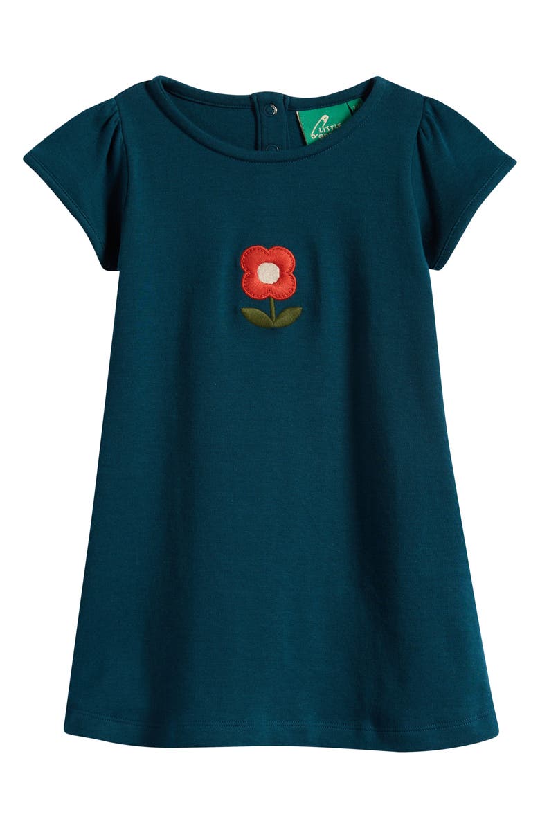 Little Green Radicals Kids' Floral Organic Cotton T-Shirt Dress, Main, color, Blue