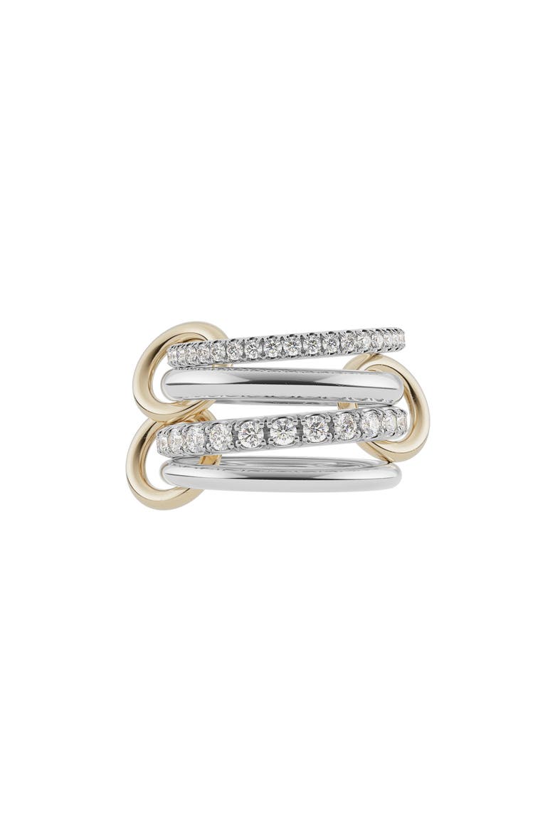 Halley SG Deux Diamond Linked Band Ring, Main, color, MIX