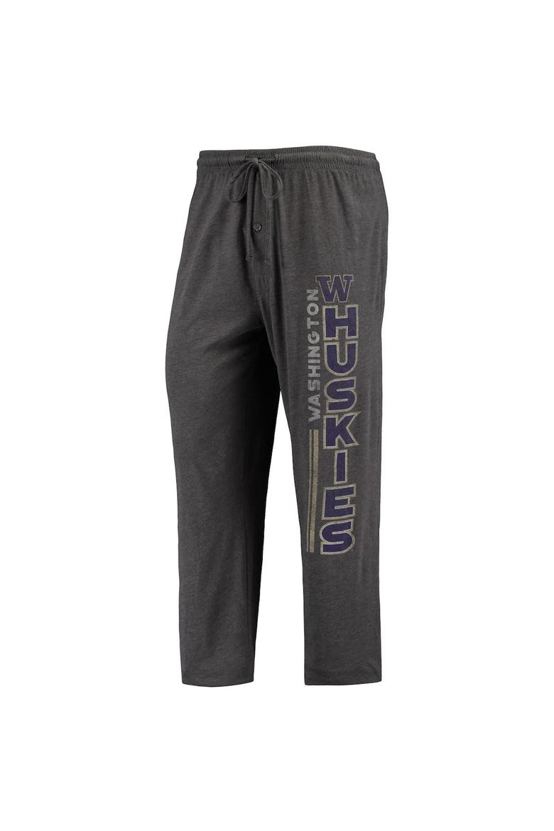 Men's Concepts Sport Heathered Charcoal/Purple Washington Huskies Meter T-Shirt & Pants Sleep Set, Alternate, color, Heather Charcoal