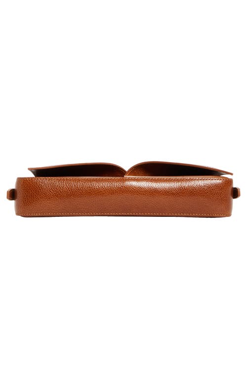 Coperni Belt Petal Leather Baguette Bag In Brown-silver