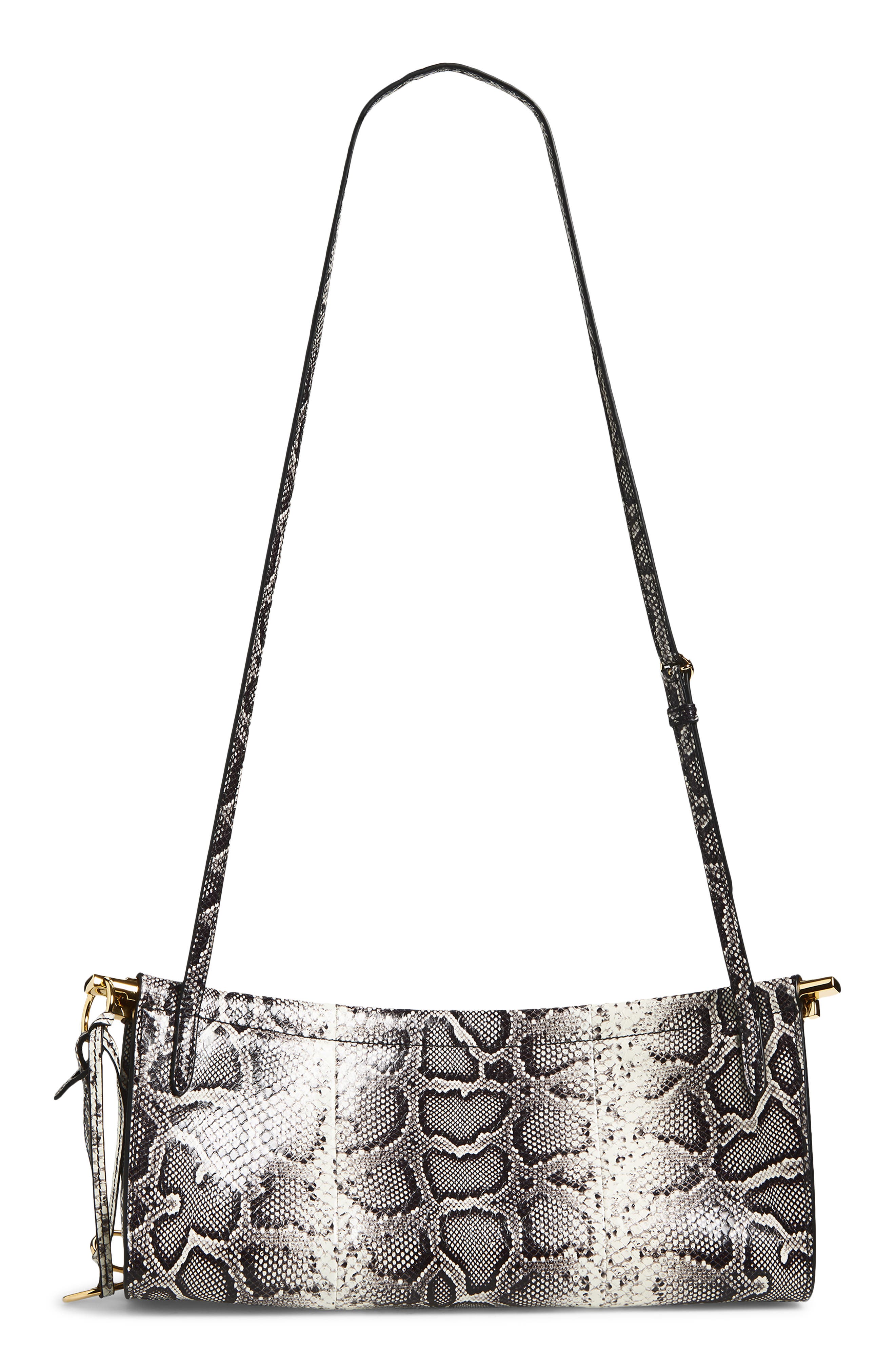 Alaïa Medium Le Click Genuine Snakeskin East/West Shoulder Bag, Alternate, color, Blanc/ Noir