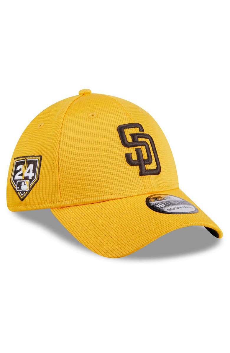 New Era Men's New Era Gold San Diego Padres 2024 Spring Training 39THIRTY Flex Hat, Main, color,