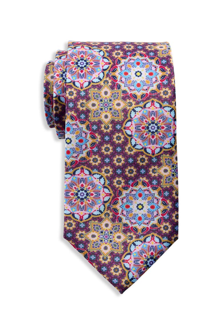 Digital Medallion Tie, Main, color, PURPLE