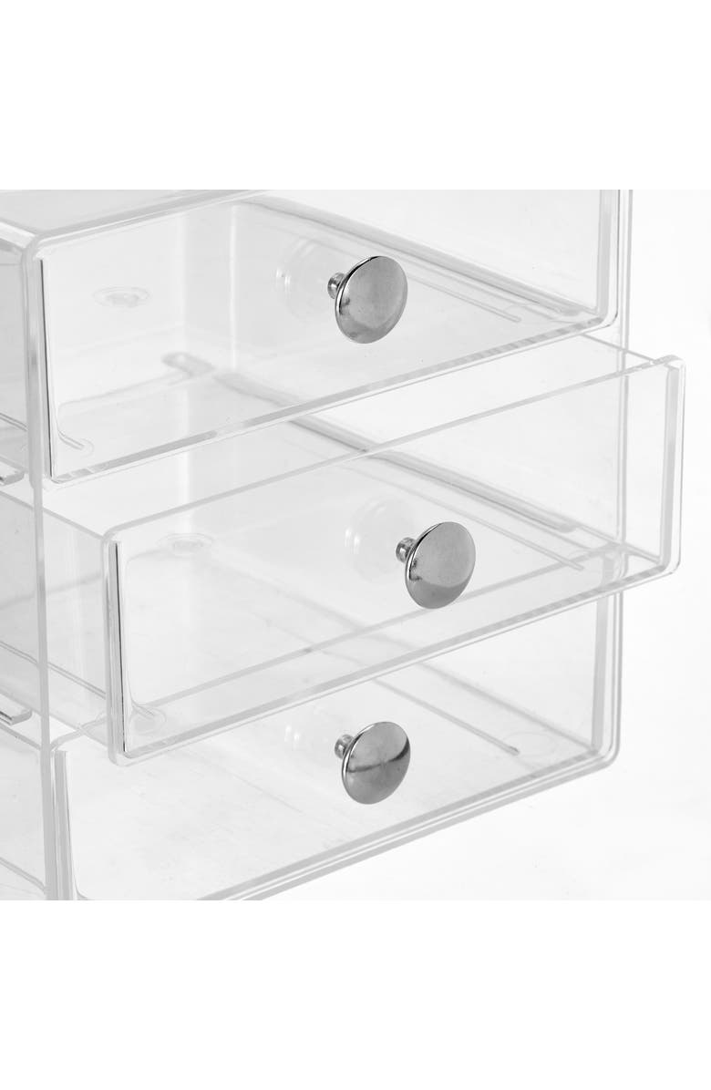 iDesign Stackable 3-Drawer Vanity Makeup Organizer - Set of 2 Clear, Alternate, color, Clear
