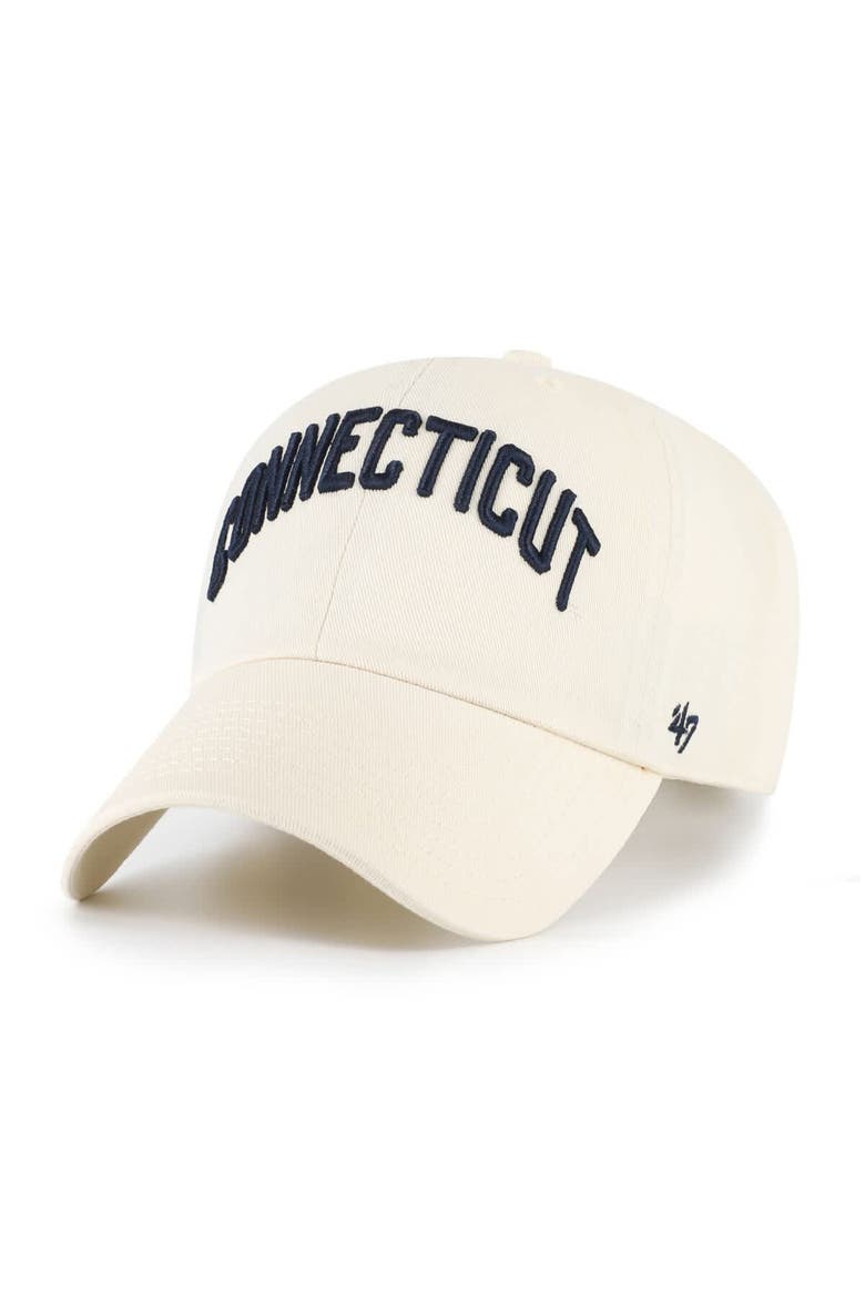 Men's '47 Sand UConn Huskies Vault Clean Up Adjustable Hat, Main, color, Sand