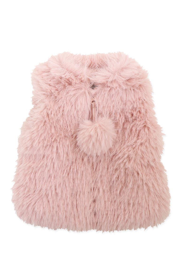 Faux Fur Zip Front Vest, Main, color, Berry Rain Shag