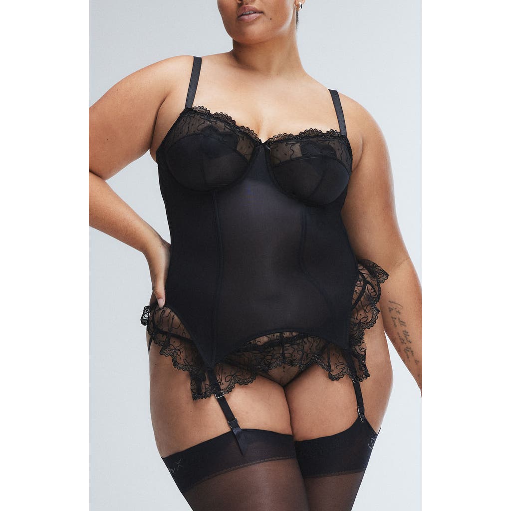 Savage X Fenty Loveline Undewire Basque In Black Caviar