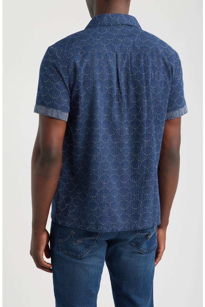 Scales Woven Camp Shirt, Alternate, color, NAVY