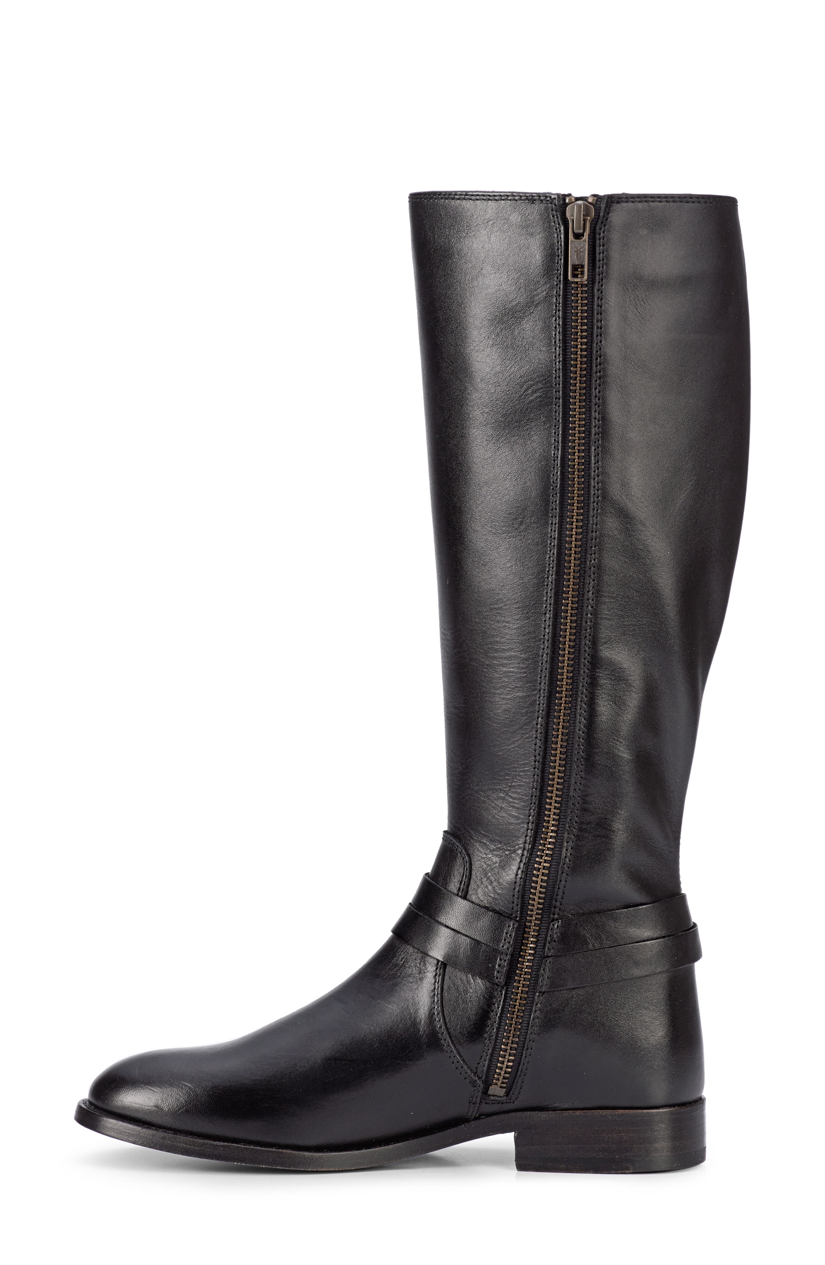 Melissa Belted Knee High Boot, Alternate, color, BLACK - SAKURA LEATHER