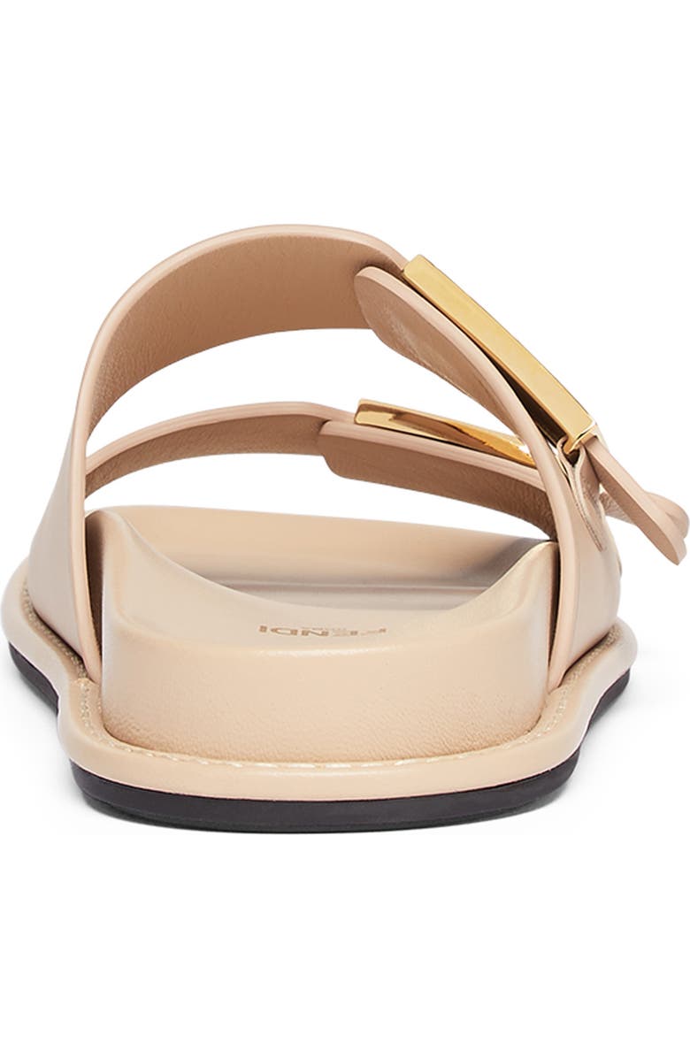 Fendi Feel Dual Strap Slide Sandal, Alternate, color, Buff