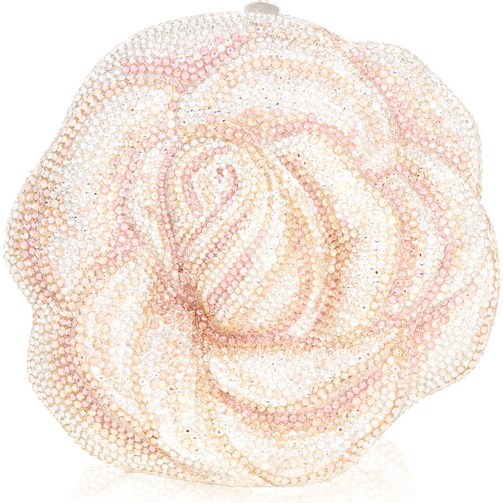 Judith Leiber Couture Rose Crystal Embellished Clutch In Brown
