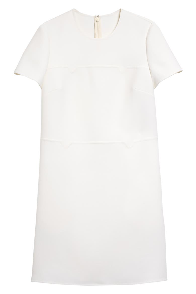 Tonal Logo Stripe Wool Shift Minidress, Alternate, color, AVORIO