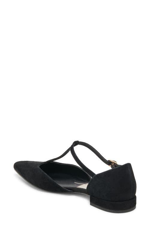 Dolce Vita Peaty T-strap Pointed Toe Flat In Black