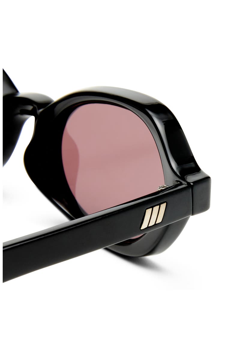 Gender Inclusive Foundry 52mm Rectangular Sunglasses, Alternate, color, BLACK