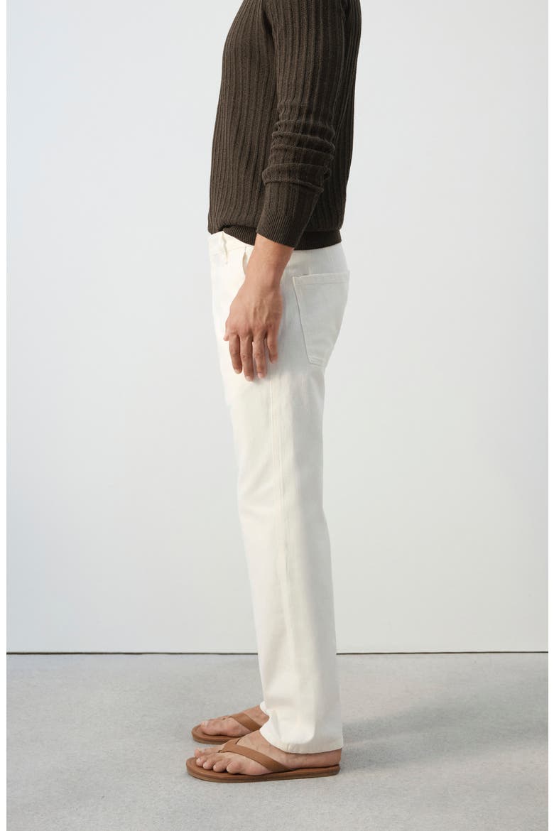 Relaxed Fit Cotton & Linen Jeans, Alternate, color, OFF WHITE