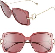FERRAGAMO Salvatore Ferragamo Gancio 55mm Square Sunglasses
